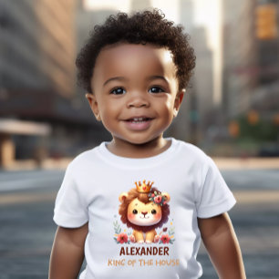 Customisable Baby T-Shirt with Cute Lion 