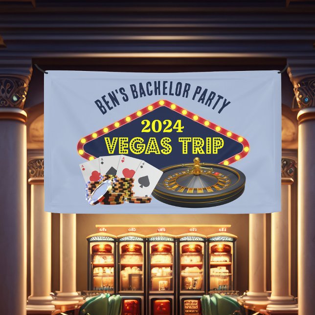 Customisable Bachelor Party Las Vegas Trip Casino Banner (Creator Uploaded)