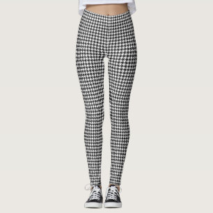 Customisable Background Colour Houndstooth Pattern Leggings