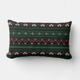 Customisable Background Colour My Bells Ugly Xmas Lumbar Cushion