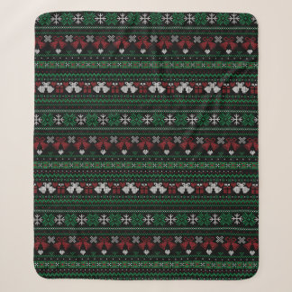 Customisable Background Colour My Bells Ugly Xmas Sherpa Blanket
