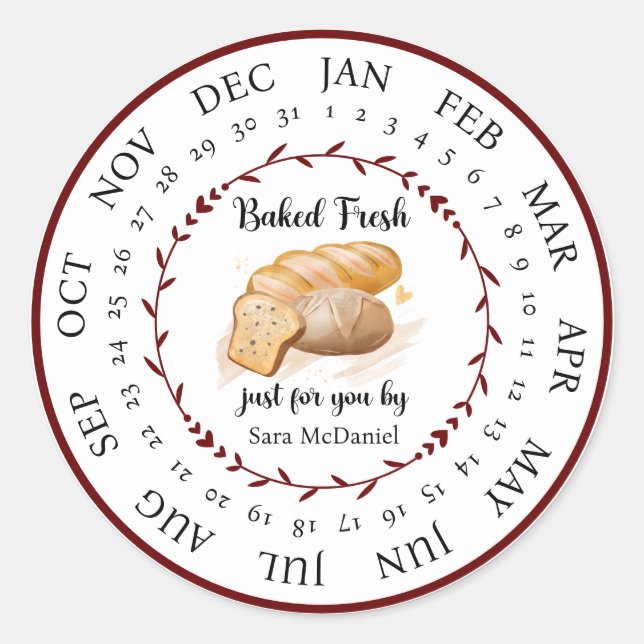 Customisable Baked Fresh Just For You Food Sticker (Front)