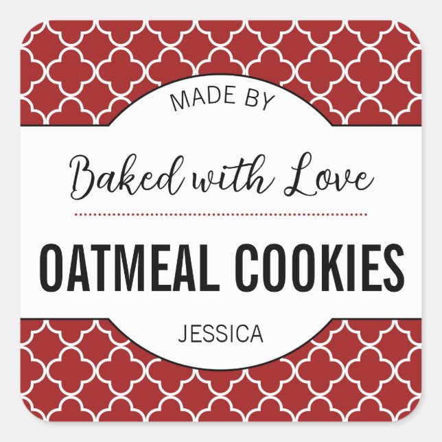 Customisable Baked with Love Label HM001_06sqv1 (Front)