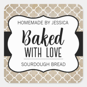 Customisable Baked with Love Label HM012sqv1