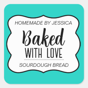 Customisable Baked with Love Label HM012sqv3