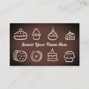Customisable baker pastry chef brown business card