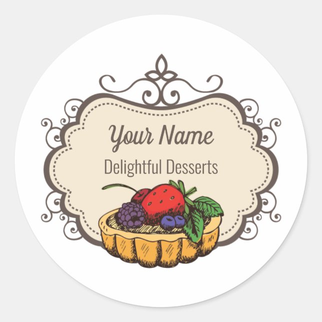 Customisable baker pastry chef classic round sticker (Front)