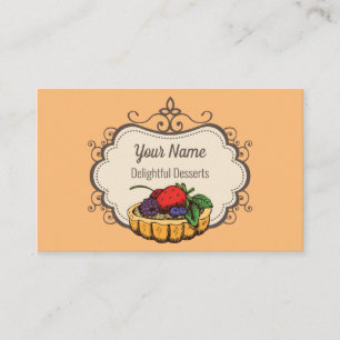 Customisable baker pastry chef peach business card