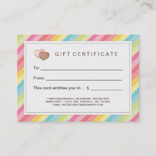 Customisable Bakery Gift Certificate