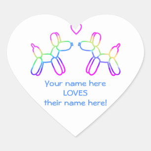 Customisable Balloon Dogs Heart Sticker