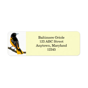 Customisable Baltimore Oriole Bird Avery Label