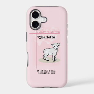 Customisable, Baptism, Pink, Girl, Lamb