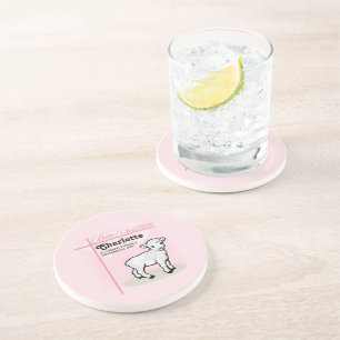 Customisable, Baptism, Pink, Girl, Lamb Coaster