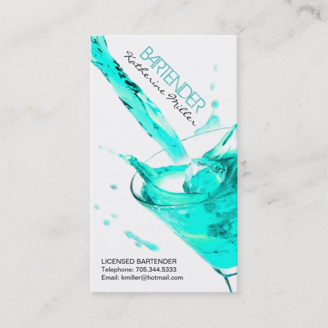 Customisable Bartender Business Card (Front)