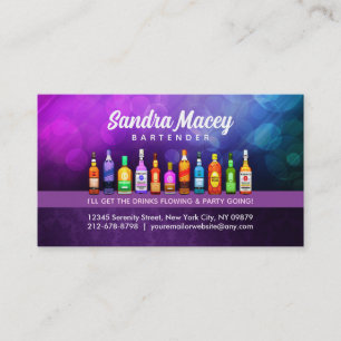 Customisable Bartender Business Cards