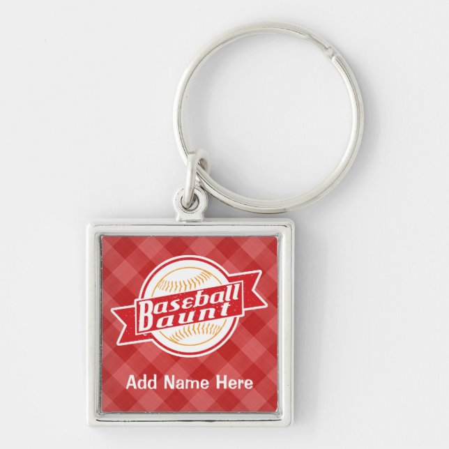 Customisable Baseball Aunt Keyring (Front)