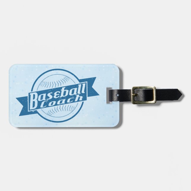 Customisable Baseball Coach Luggage Tag (Front Horizontal)