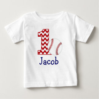 Customisable Baseball First birthday shirt 1 year
