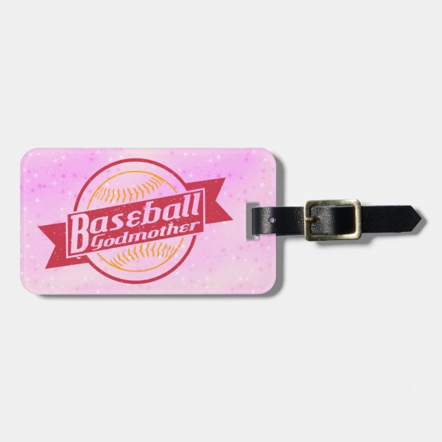 Customisable Baseball Godmother Luggage Tag (Front Horizontal)