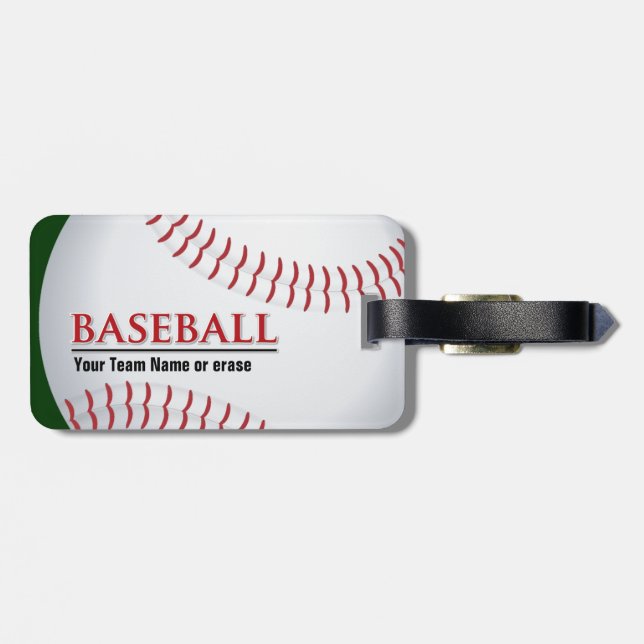 Customisable Baseball Luggage Tag (Back Horizontal)