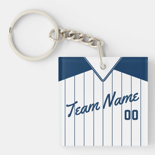 Customisable Baseball Softball Jersey Keyring (Front)