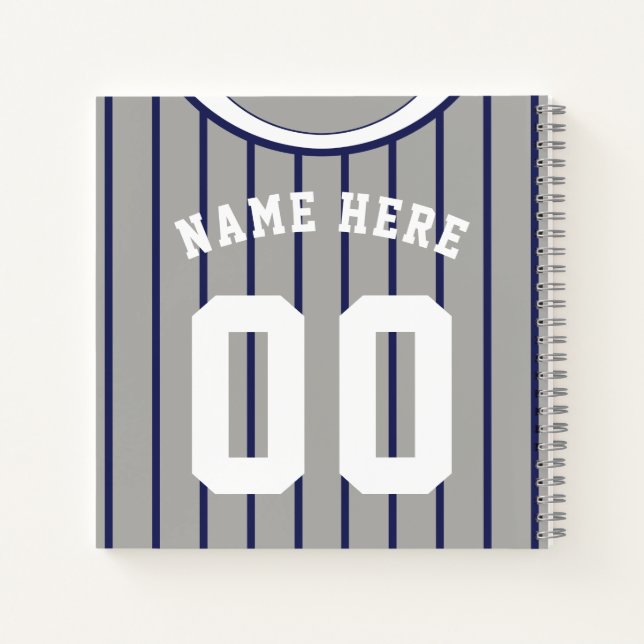 Customisable Baseball Softball Jersey Notebook (Back)