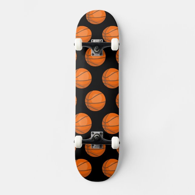 Customisable Basketball Pattern Skateboard (Front)