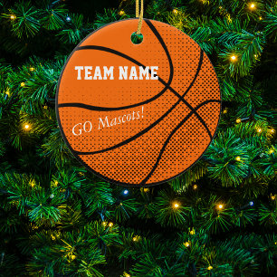 Customisable Basketball Team Ceramic Tree Decoration