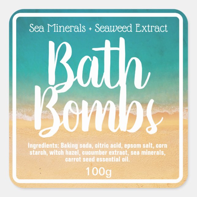 Customisable Bath Bomb Label (Front)
