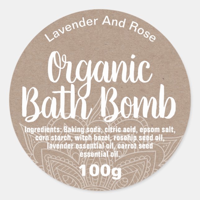 Customisable Bath Bomb Label (Front)