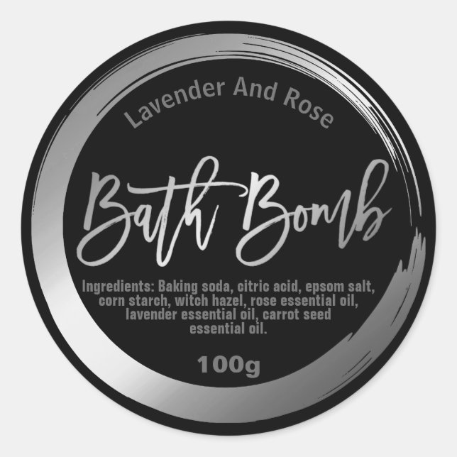 Customisable Bath Bomb Label (Front)
