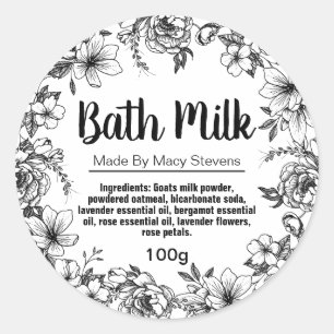 Customisable Bath Milk Label