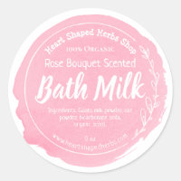 Customisable Bath Milk Label Handmade Business