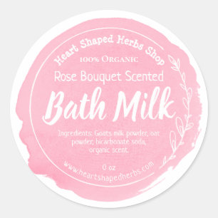 Customisable Bath Milk Label Handmade Business