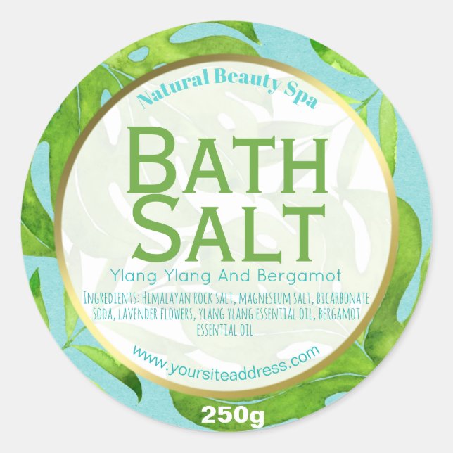 Customisable Bath Salt Label (Front)