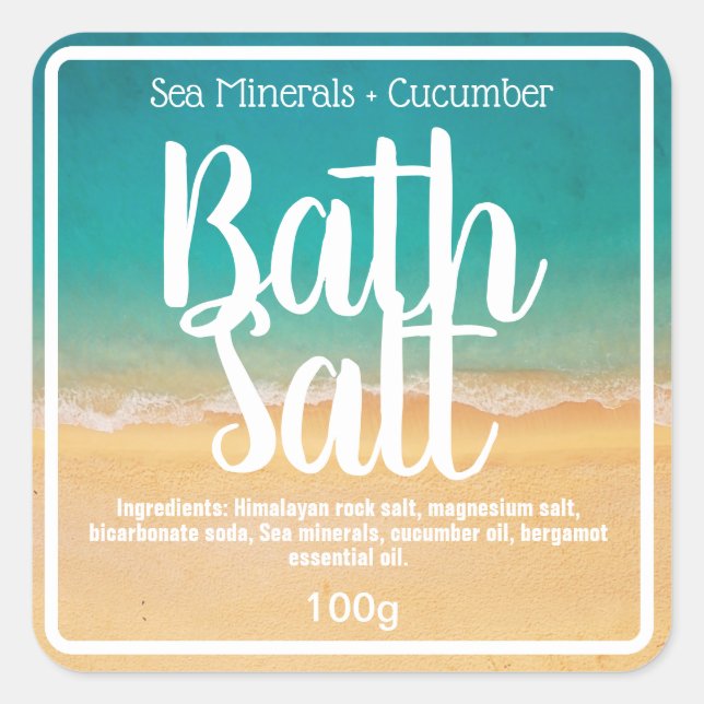 Customisable Bath Salt Label (Front)