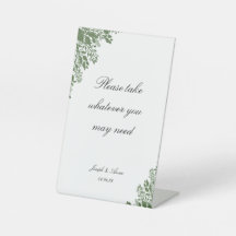 Customisable Bathroom Sign in Classic Greenery