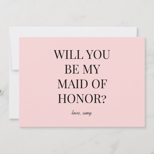 Customisable Be My Maid of Honour Proposal Card (Front)