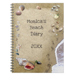 Customisable Beach Diary Spiral Notebook