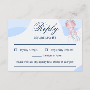 Customisable Beach RSVP Reply Enclosure Card