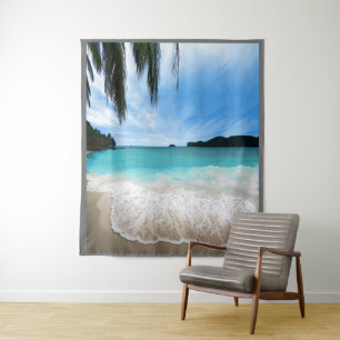 Customisable Beach Scene Background Backdrop Tapestry