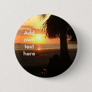 customisable beach sunset badge