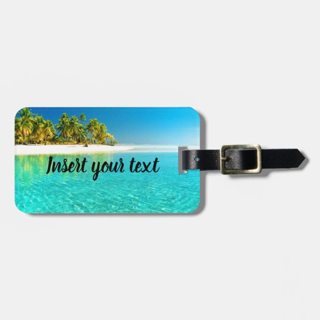 Customisable beach view luggage tag (Front Horizontal)