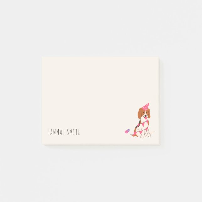 Customisable Beagle Lovers Dog Moms Birthday Gift Post-it Notes (Front)