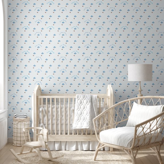 Customisable Bear & Balloons Nursery Wallpaper (Kids)