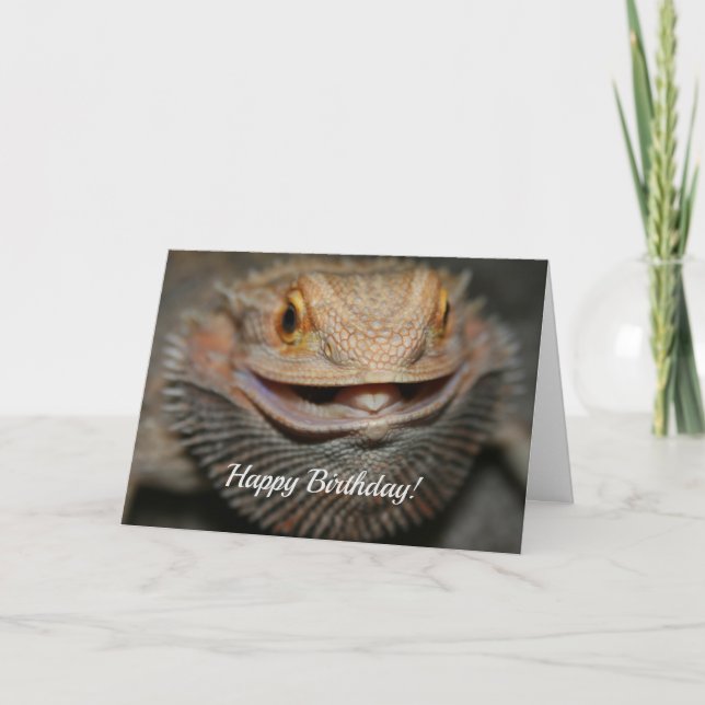 Customisable Bearded Dragon Holiday Card (Front)