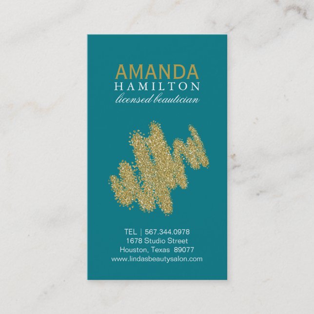 Customisable Beautician Business Card (Front)