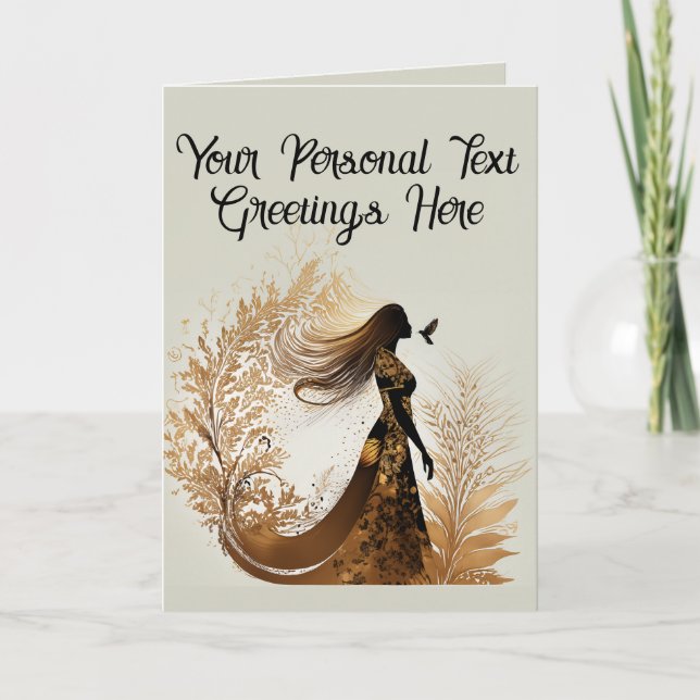 Customisable Beautiful African Woman Silhouette Card (Front)