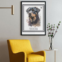Customisable Beautiful Watercolor Dog (Rottweiler)