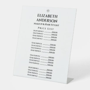 Customisable Beauty Salon Price List Template Pedestal Sign